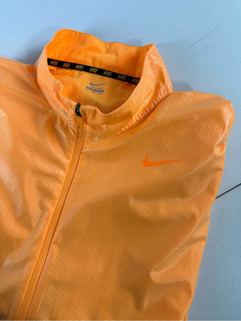 Nike Orange Zip Rain-Resistant Jacket